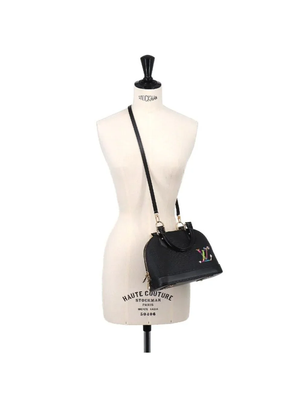 Louis Vuitton LV Takashi Murakami Epi Alma BB 2-Way Bag Black